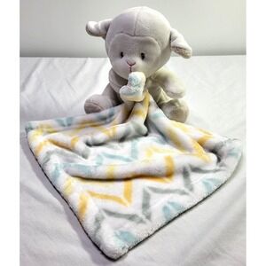 Little Miracles Soft Plush Lamb Striped Lovey Security Blanket Hugging Holding